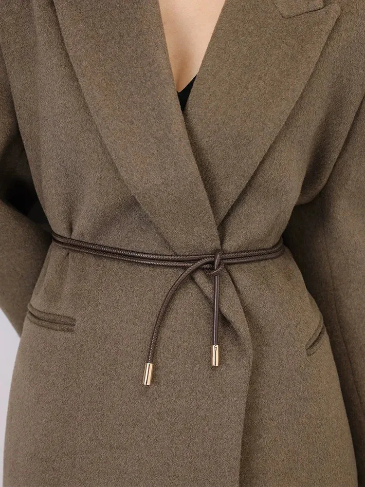 ✨ Kawaii Sheepskin Knot Belt 🎀 | Cute Leather Waist Chain for Dresses 🌸