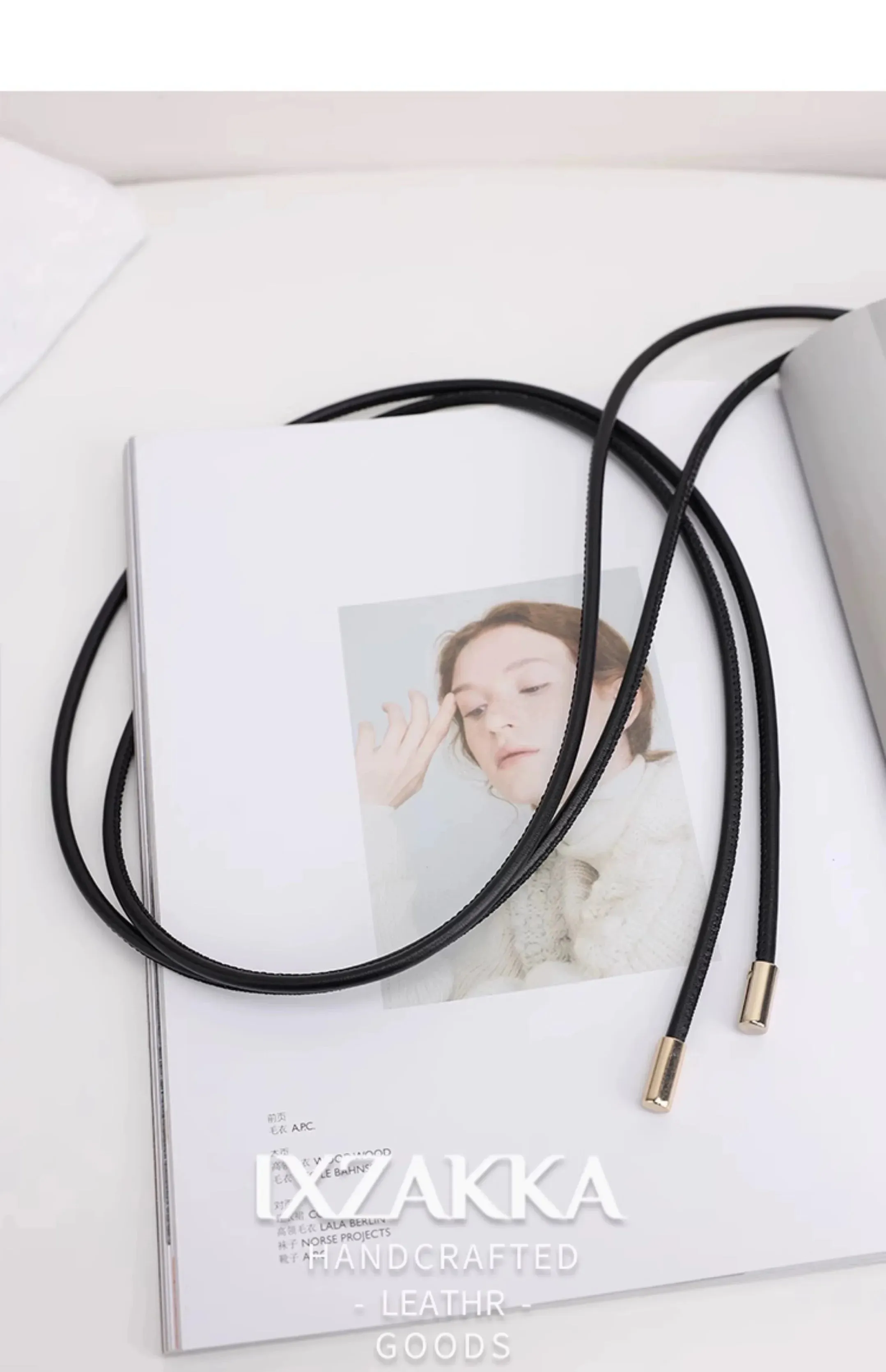 ✨ Kawaii Sheepskin Knot Belt 🎀 | Cute Leather Waist Chain for Dresses 🌸