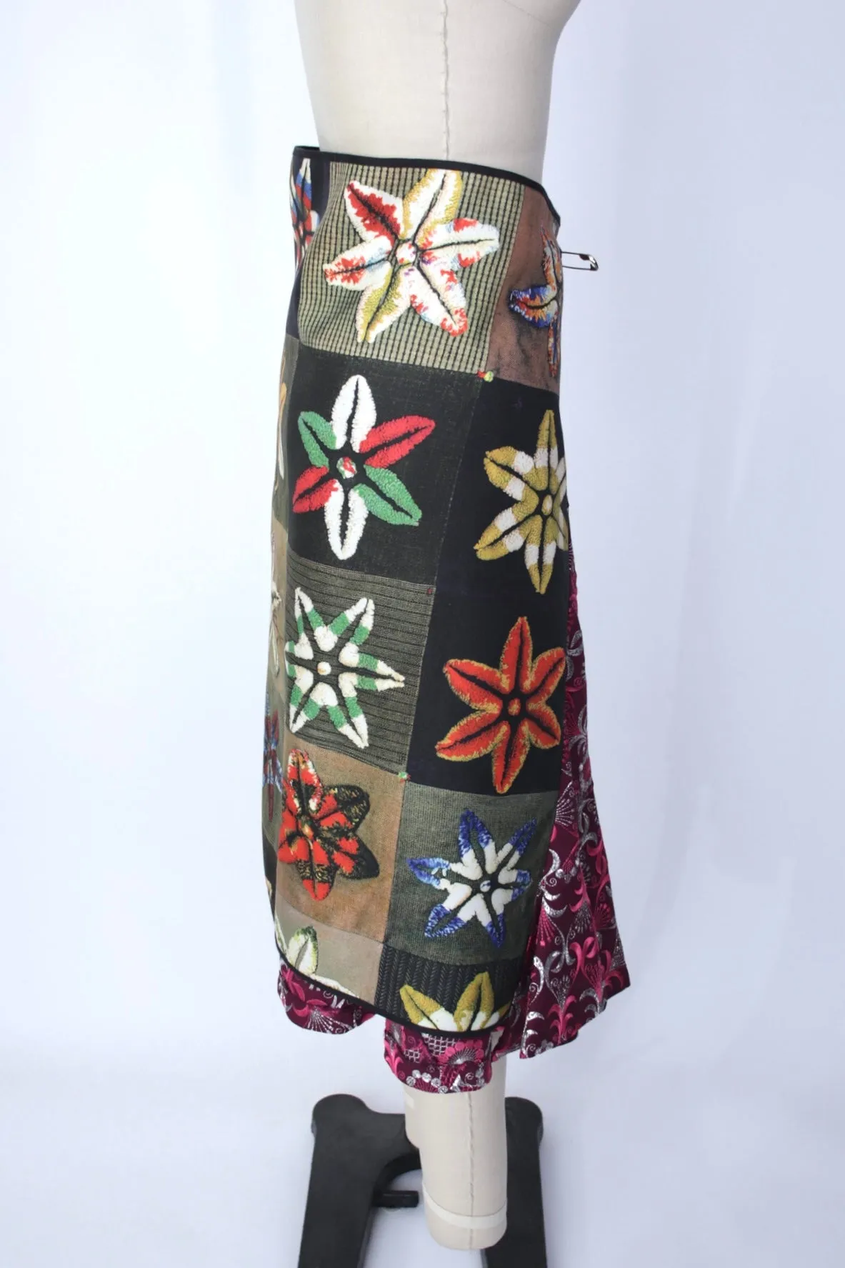 1999 Comme des Garçons Embroidered Wrap Skirt