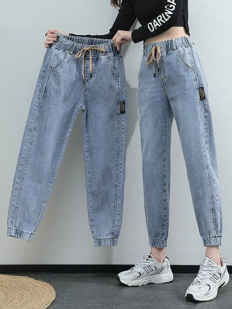 2022 Harem Pants Vintage High Waist Jeans Woman