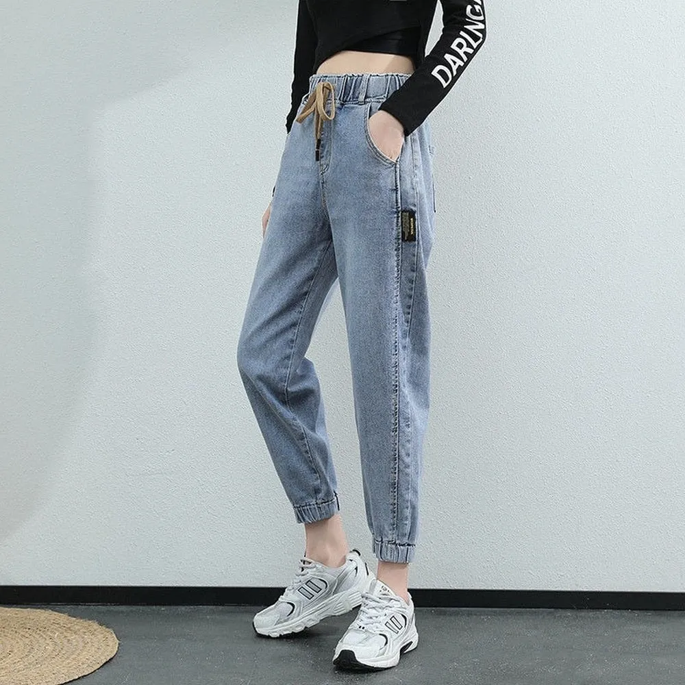 2022 Harem Pants Vintage High Waist Jeans Woman