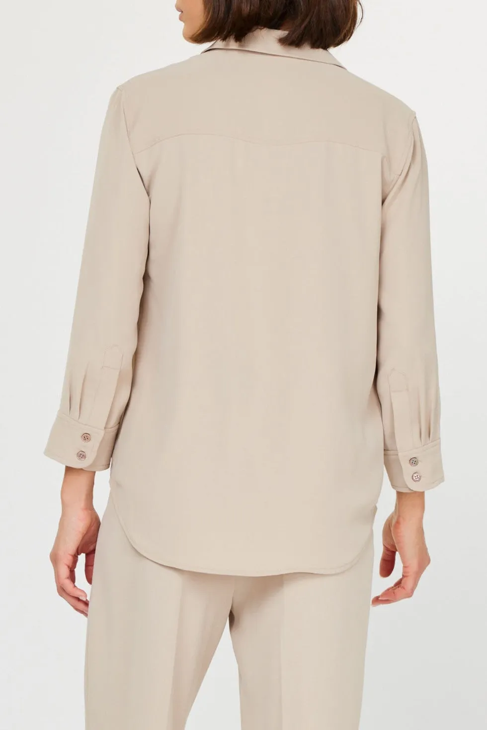 3/4 Sleeve Button-Down Shirt