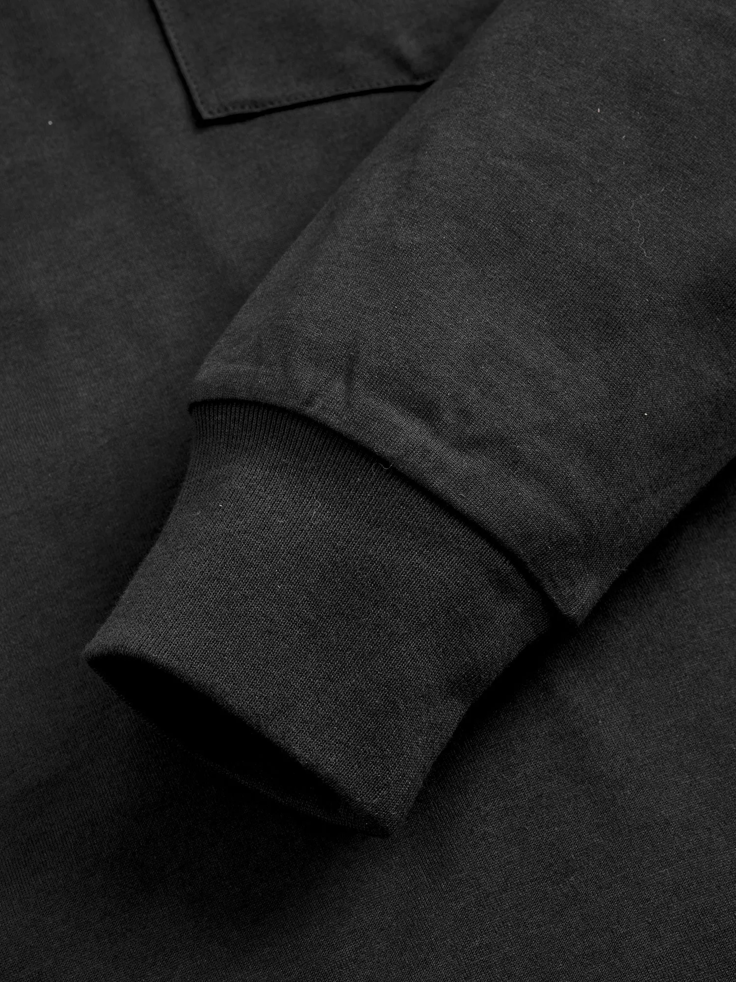 40/2 Long Sleeve Pocket T-Shirt in Black