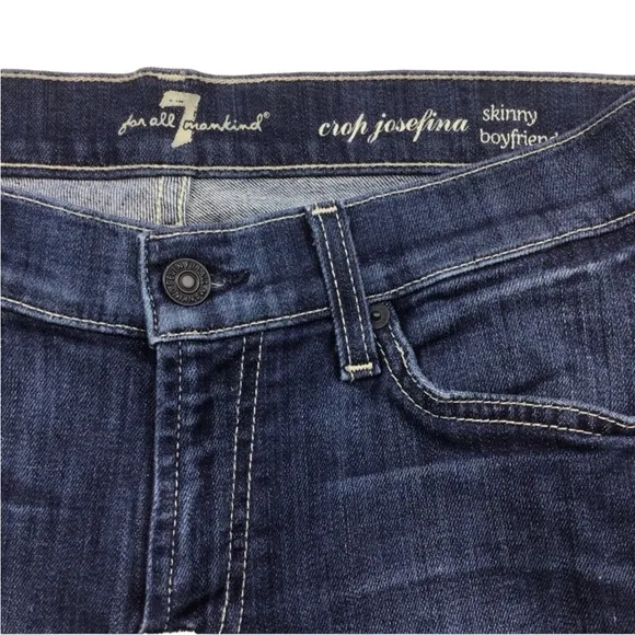 7 For All Mankind Josefina Crop Skinny Boyfriend Jeans