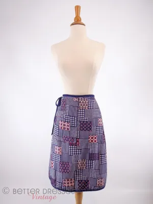 70s Wrap Skirt in Reversible Patriotic Print - sm, med