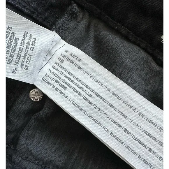 Abercrombie &amp; Fitch Curve Love High Rise Black Distressed Mom Jeans