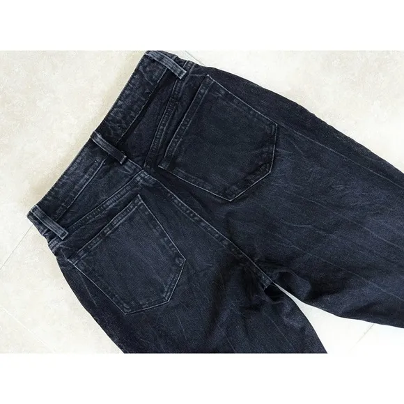 Abercrombie &amp; Fitch Curve Love High Rise Black Distressed Mom Jeans