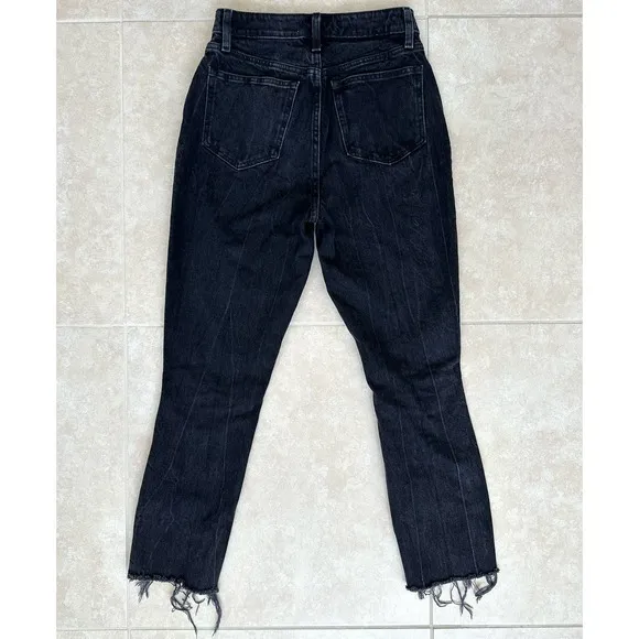 Abercrombie &amp; Fitch Curve Love High Rise Black Distressed Mom Jeans