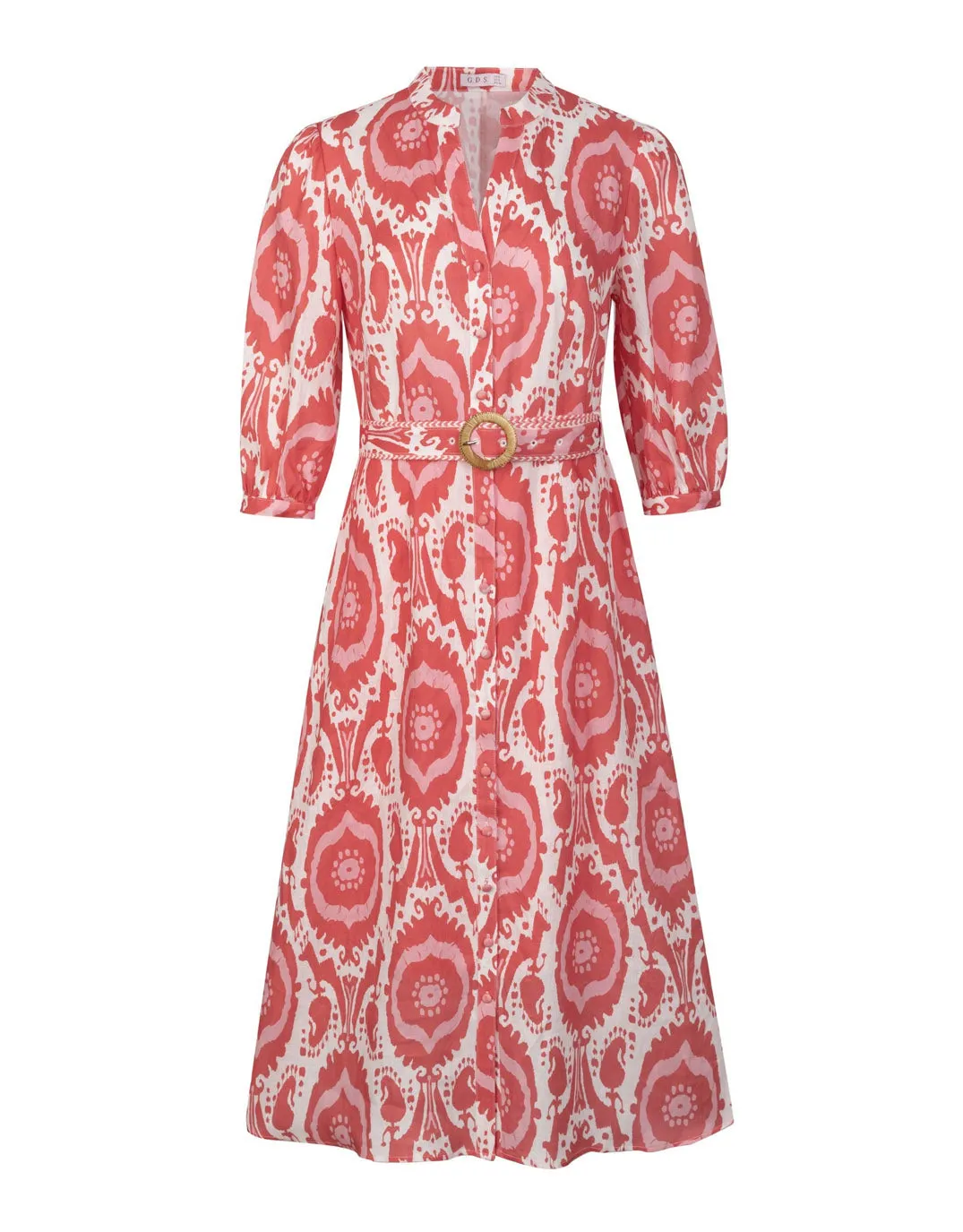 Abyss Midi Dress - Coral