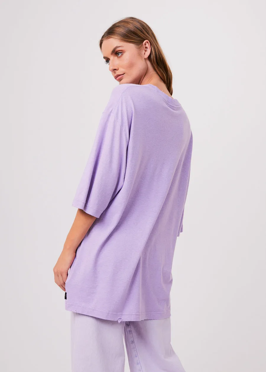 AFENDS Pink Noise Hemp Oversized Graphic T Shirt