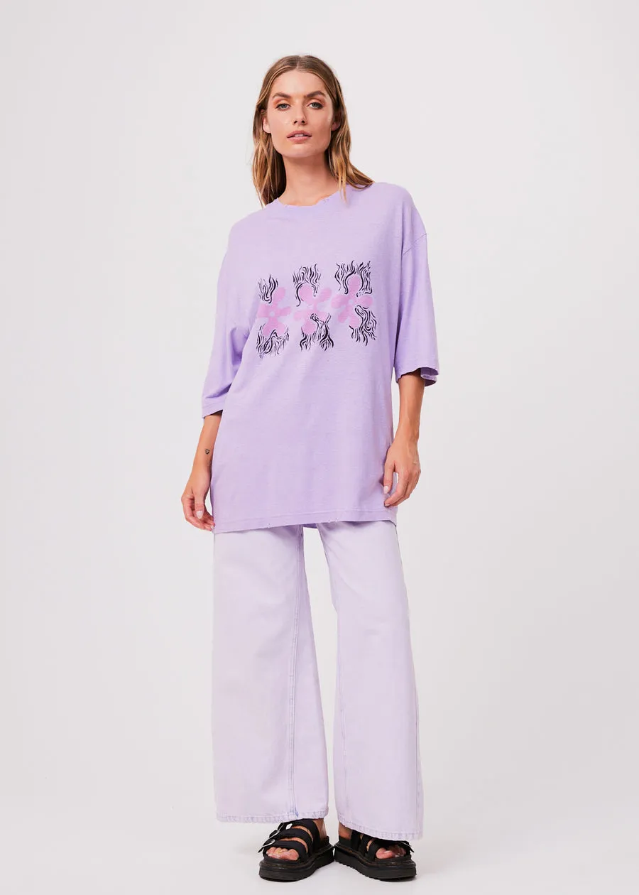 AFENDS Pink Noise Hemp Oversized Graphic T Shirt
