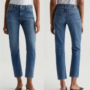 AG 32x29 Ex Boyfriend 0840 Slim Mid Rise Cropped Jeans Adriano Goldschmied
