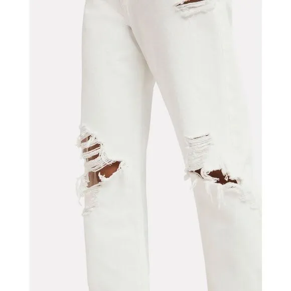 AGOLDE 90s Loose Fit Distressed Raw Hem White Out Jeans | Size 25