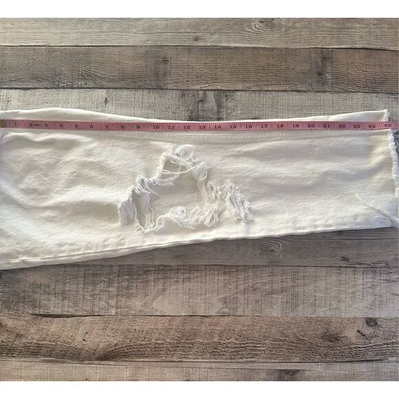 AGOLDE 90s Loose Fit Distressed Raw Hem White Out Jeans | Size 25