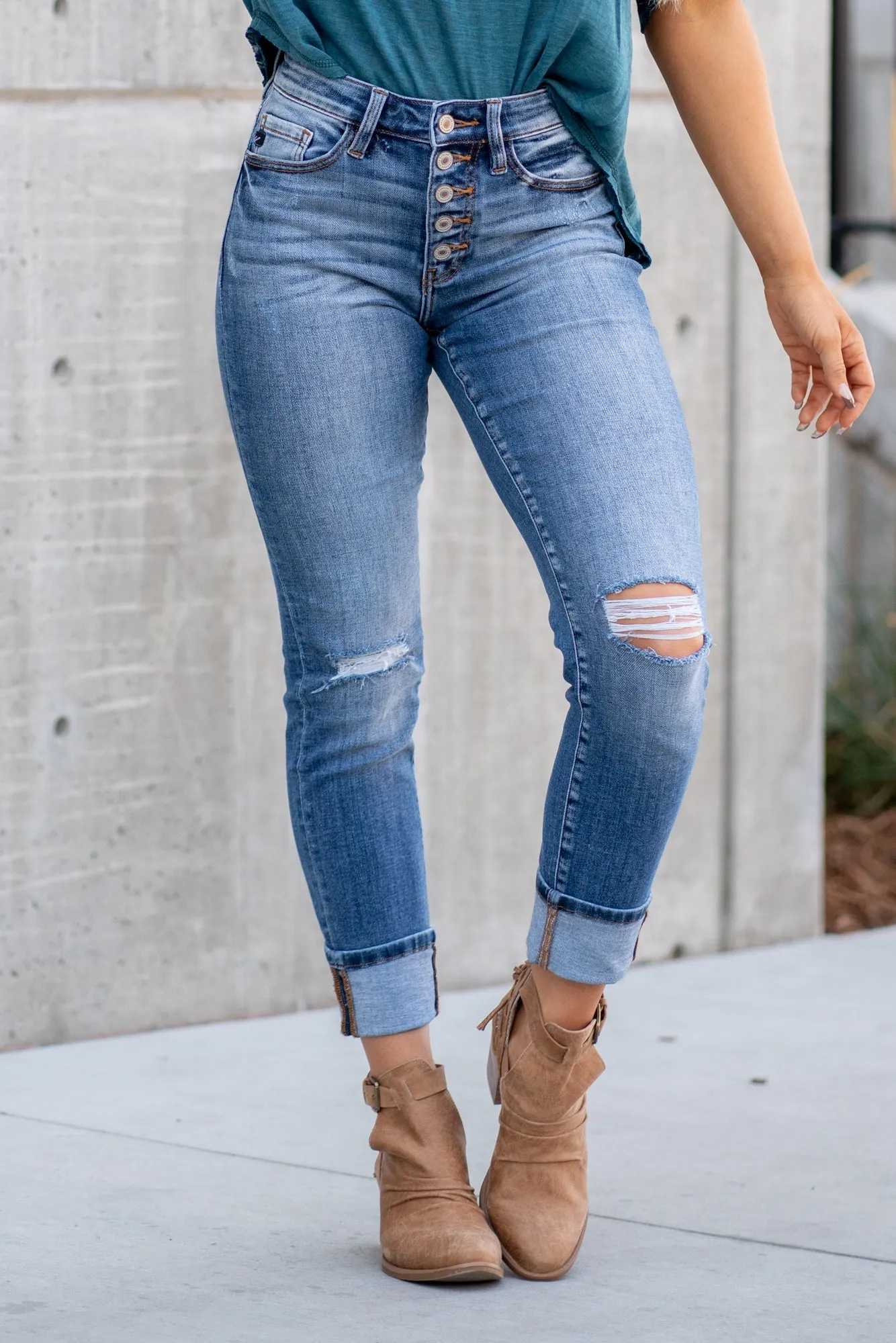 Alexis High Rise Button Fly Straight