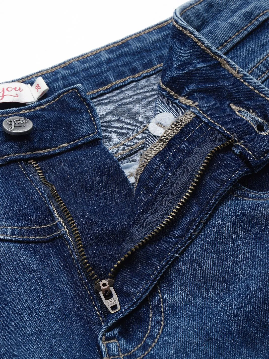 all about you Women Mom Fit High-Rise Heavy Fade Stretchable Jeans