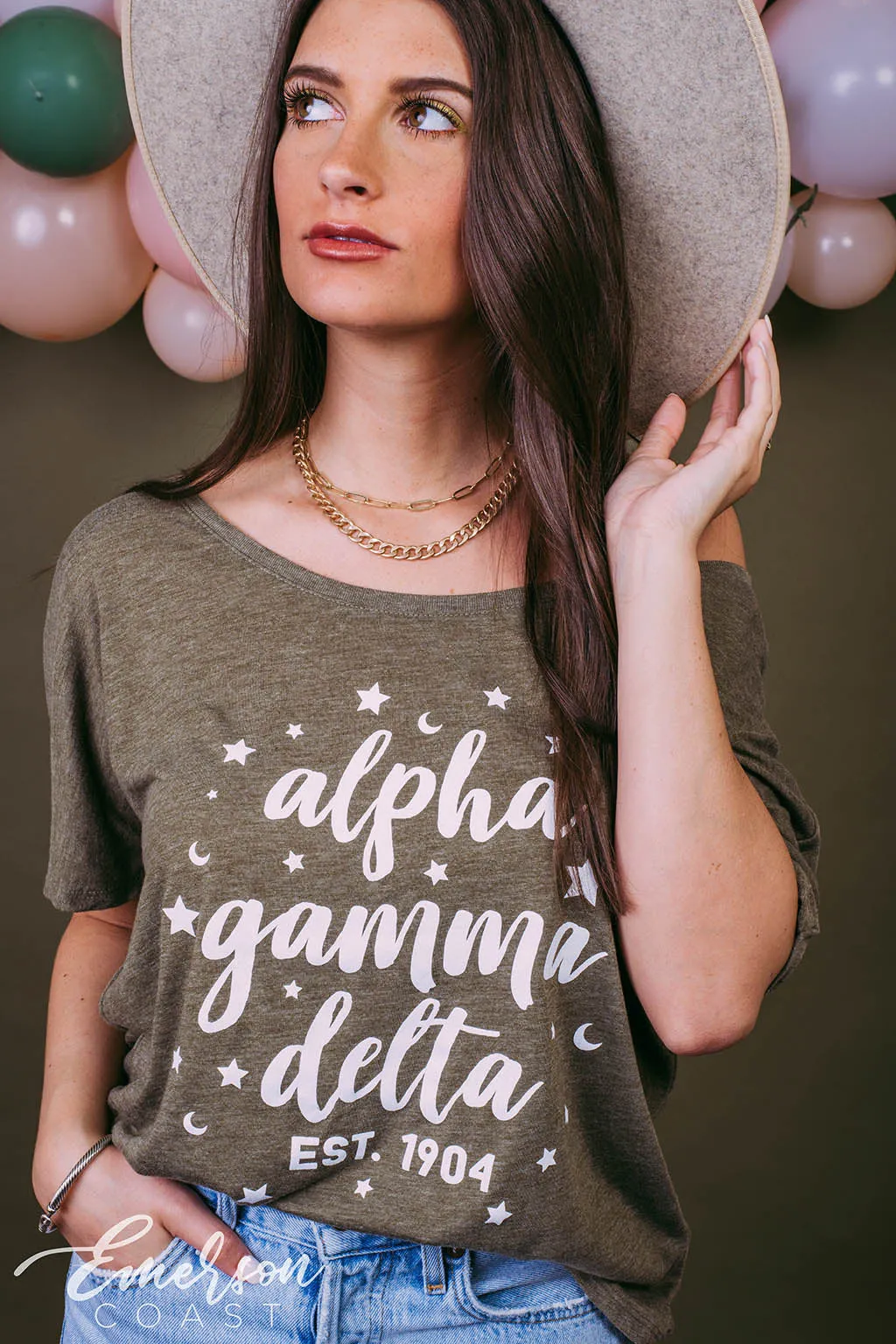 Alpha Gamma Delta Slouchy Boho Recruitment Tee
