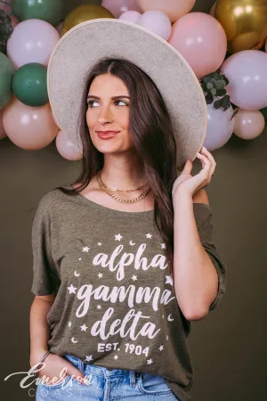Alpha Gamma Delta Slouchy Boho Recruitment Tee