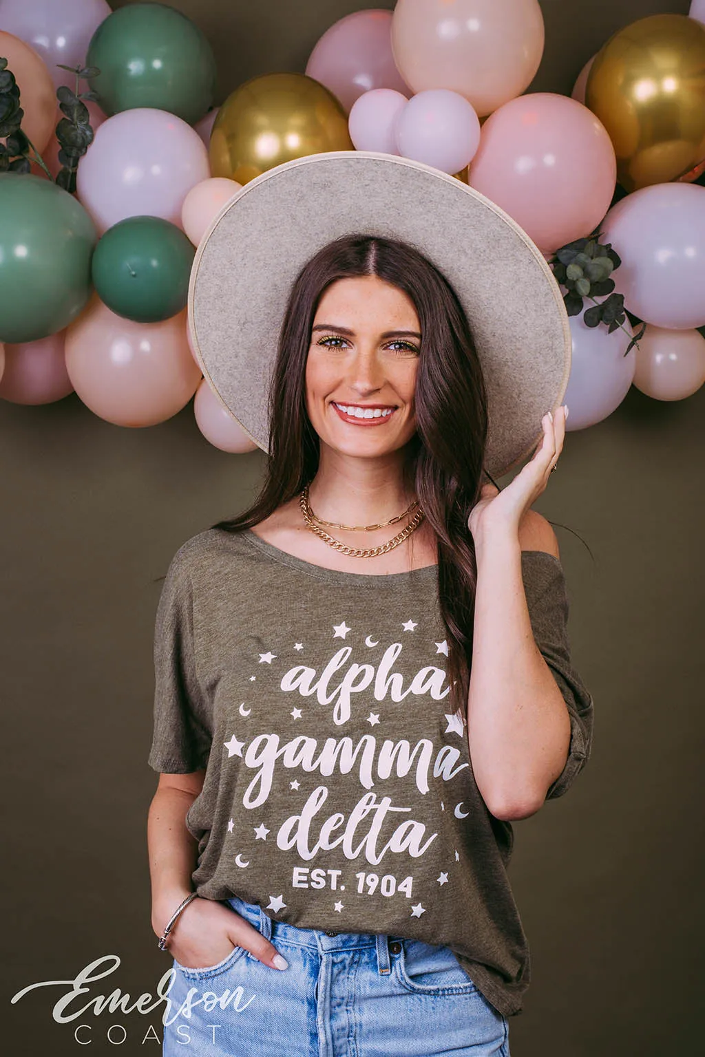 Alpha Gamma Delta Slouchy Boho Recruitment Tee