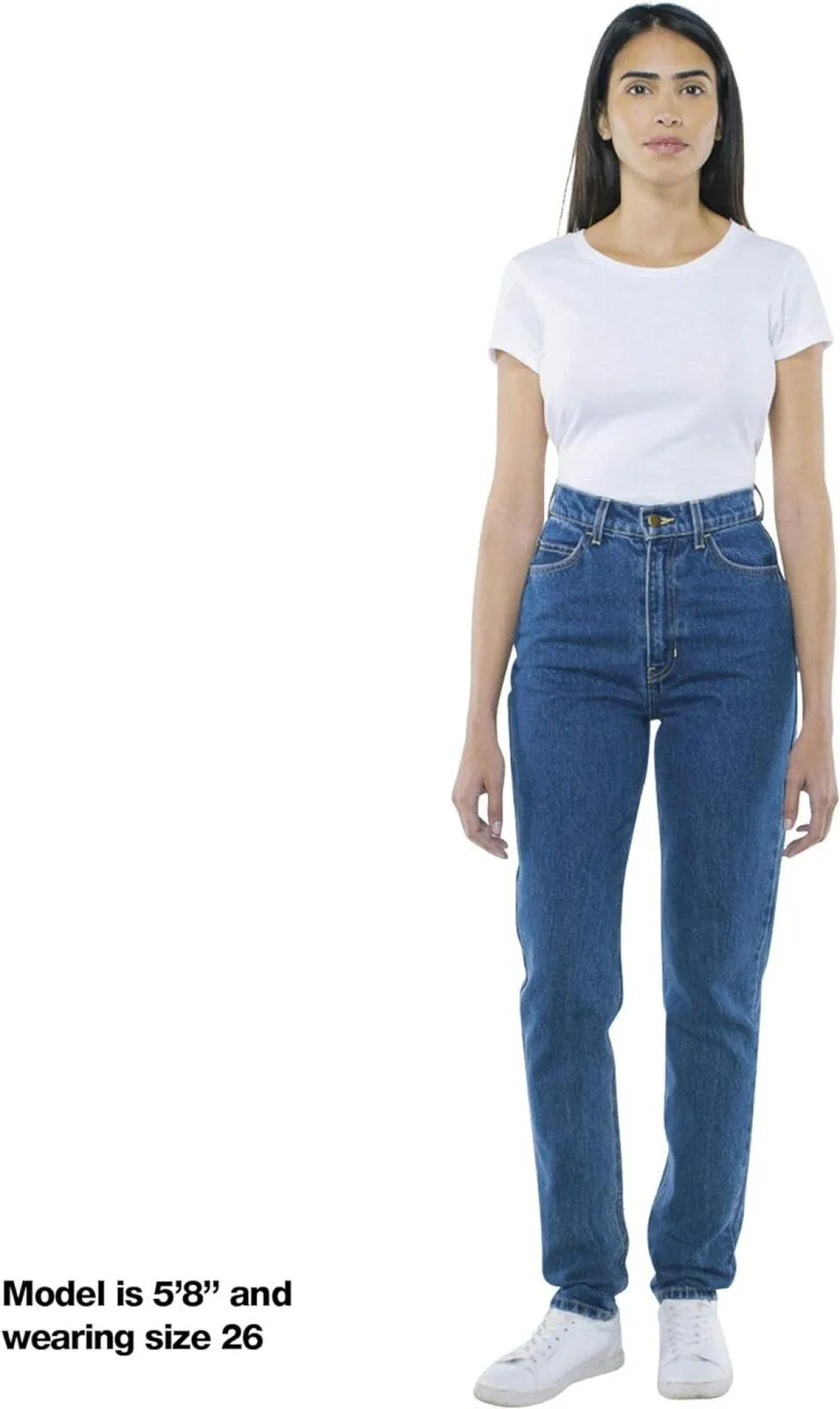 American Apparel Womens High-Waist Rise Mom Jean Medium Wash Blue 32x32