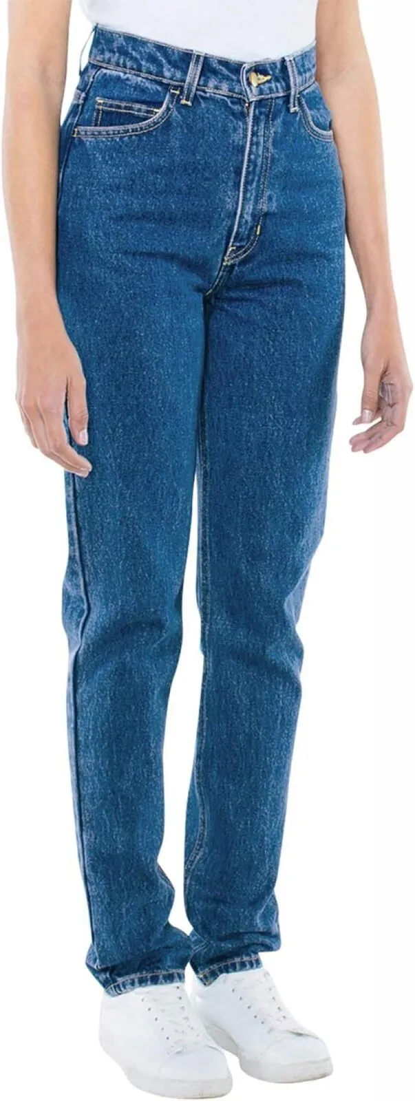 American Apparel Womens High-Waist Rise Mom Jean Medium Wash Blue 32x32