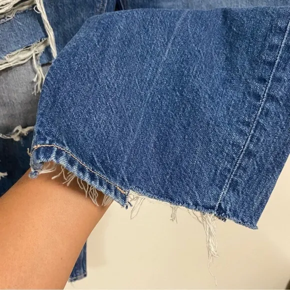 American Eagle Jeans Womens Size 20 Blue Mom Jean distressed Comfort Stretch NWT