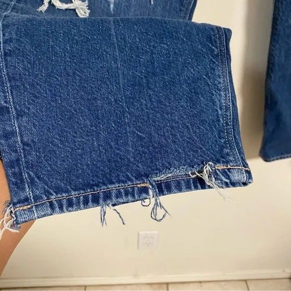 American Eagle Jeans Womens Size 20 Blue Mom Jean distressed Comfort Stretch NWT