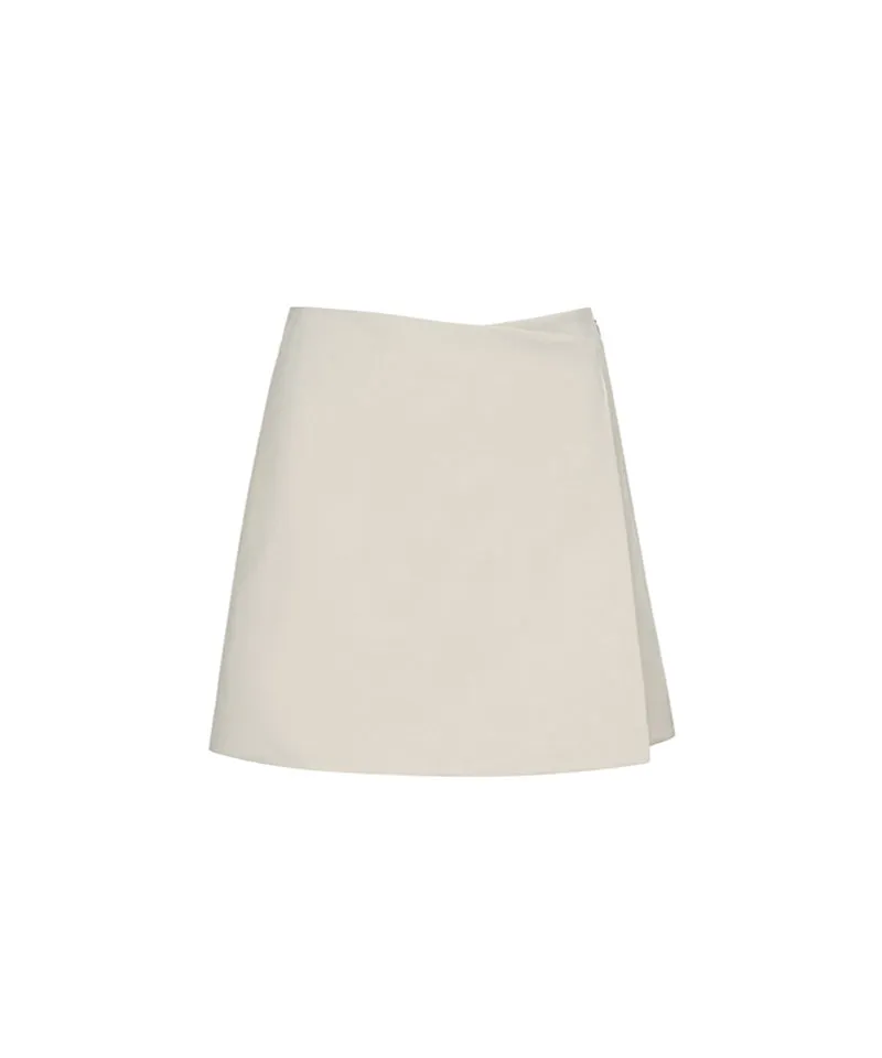 Anell Golf Cotton Wrap Skirt Pants - Beige