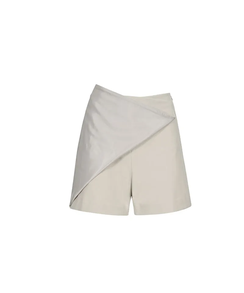 Anell Golf Cotton Wrap Skirt Pants - Beige