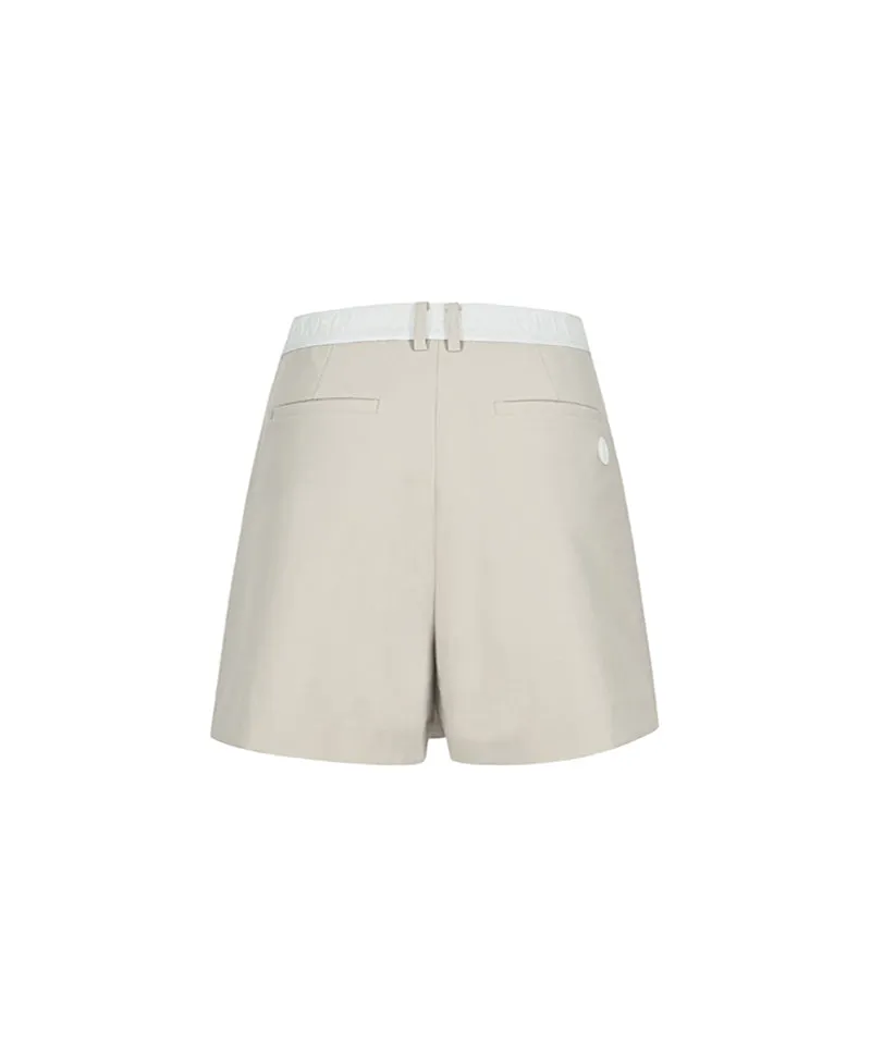 Anell Golf Cotton Wrap Skirt Pants - Beige