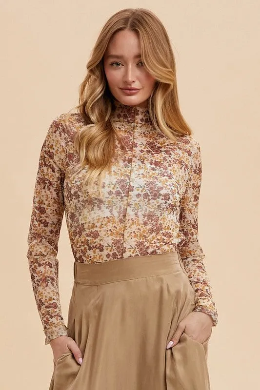 Annabell Mesh Mock Neck