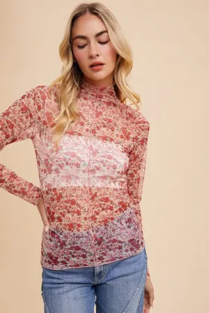 Annabell Mesh Mock Neck