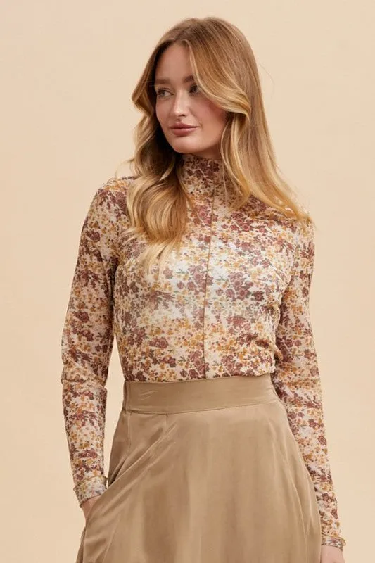 Annabell Mesh Mock Neck