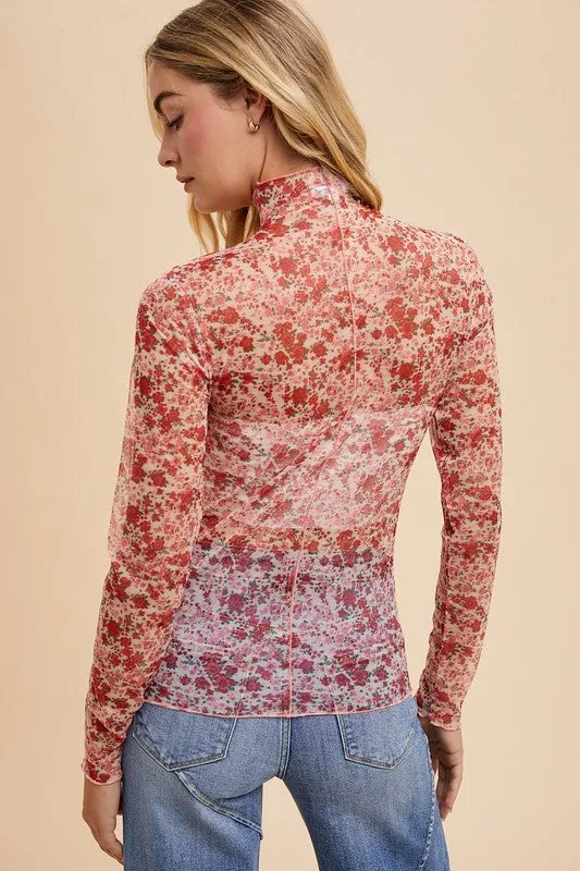 Annabell Mesh Mock Neck
