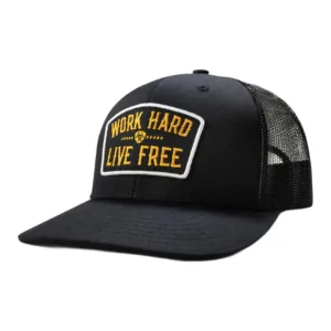 Ariat Work Men’s Ball Cap- Flat Brim With “Work Hard” Patch, Snap Back A290001801