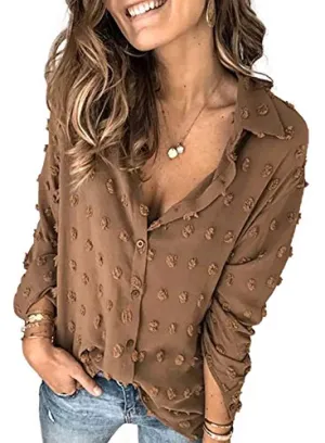 Astylish Plus Size Women's Button Down Shirt