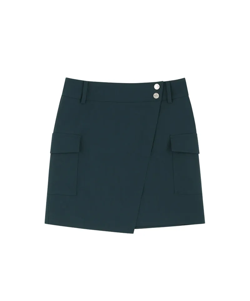 AVEN  Short Slit Cargo Skirt - Green