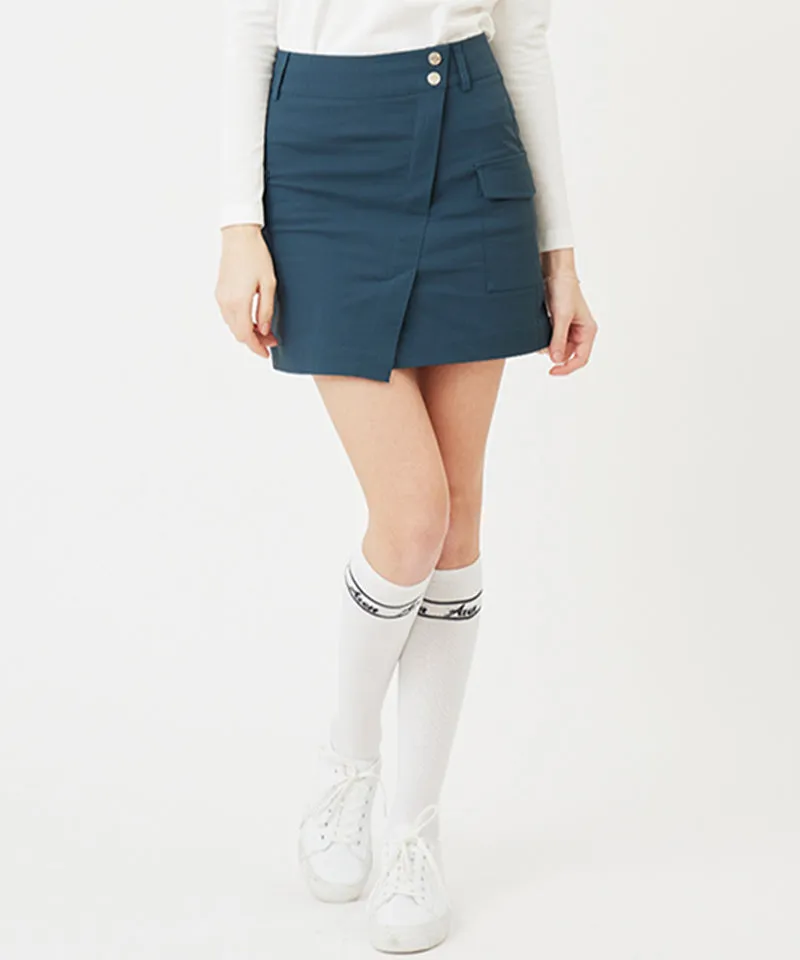 AVEN  Short Slit Cargo Skirt - Green