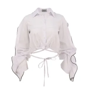 Balossa Women's White Cotton Daida  Shirt
