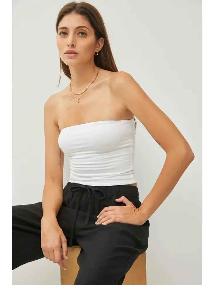 Basic Off White Bandeau Top