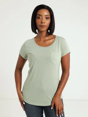 Basic Pocket Tee - Sage