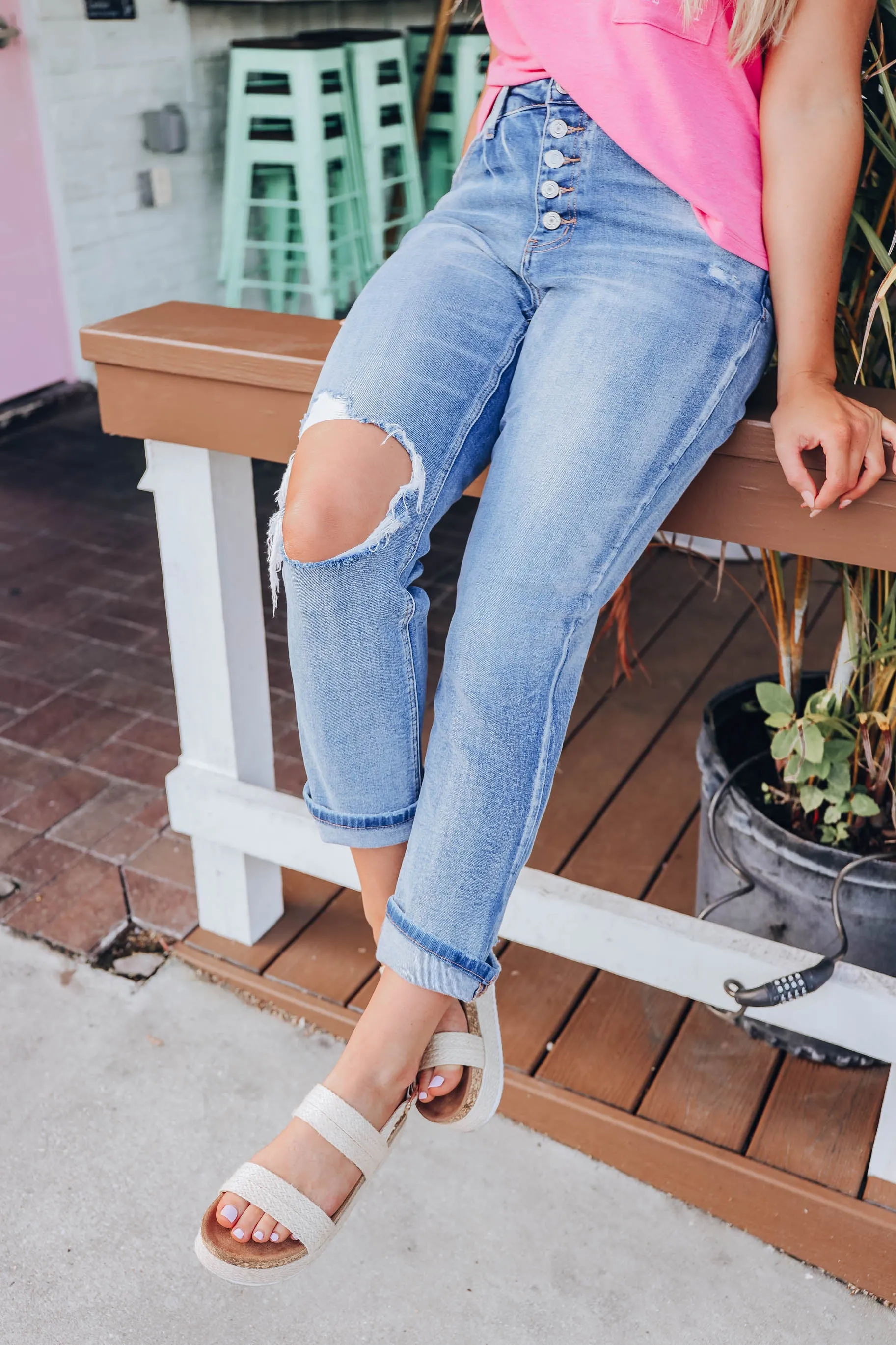 Basil Cuffed Boyfriend Jean