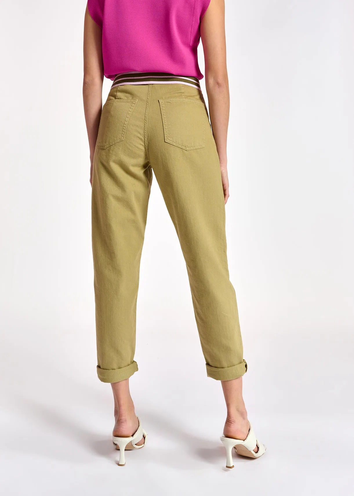 Beige denim boyfriend jeans