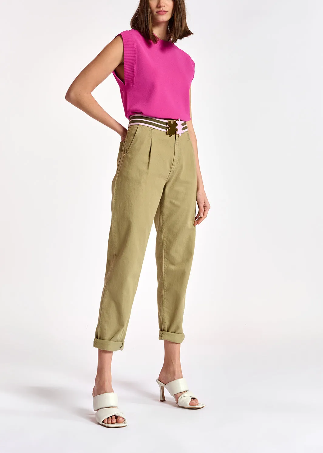 Beige denim boyfriend jeans
