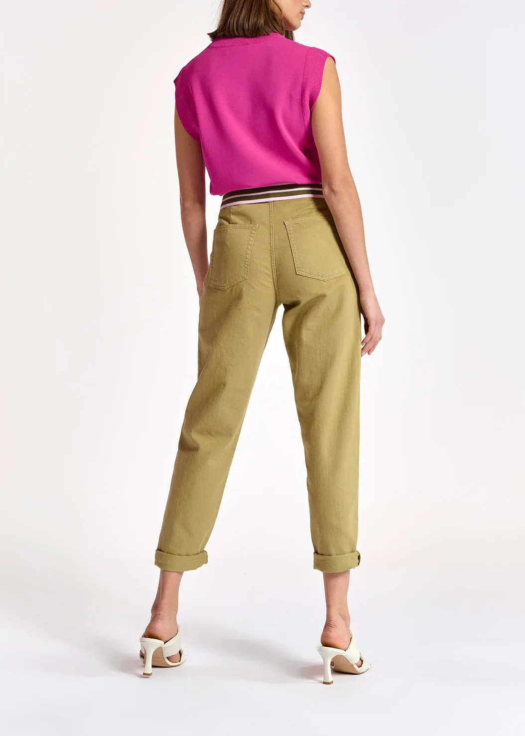 Beige denim boyfriend jeans