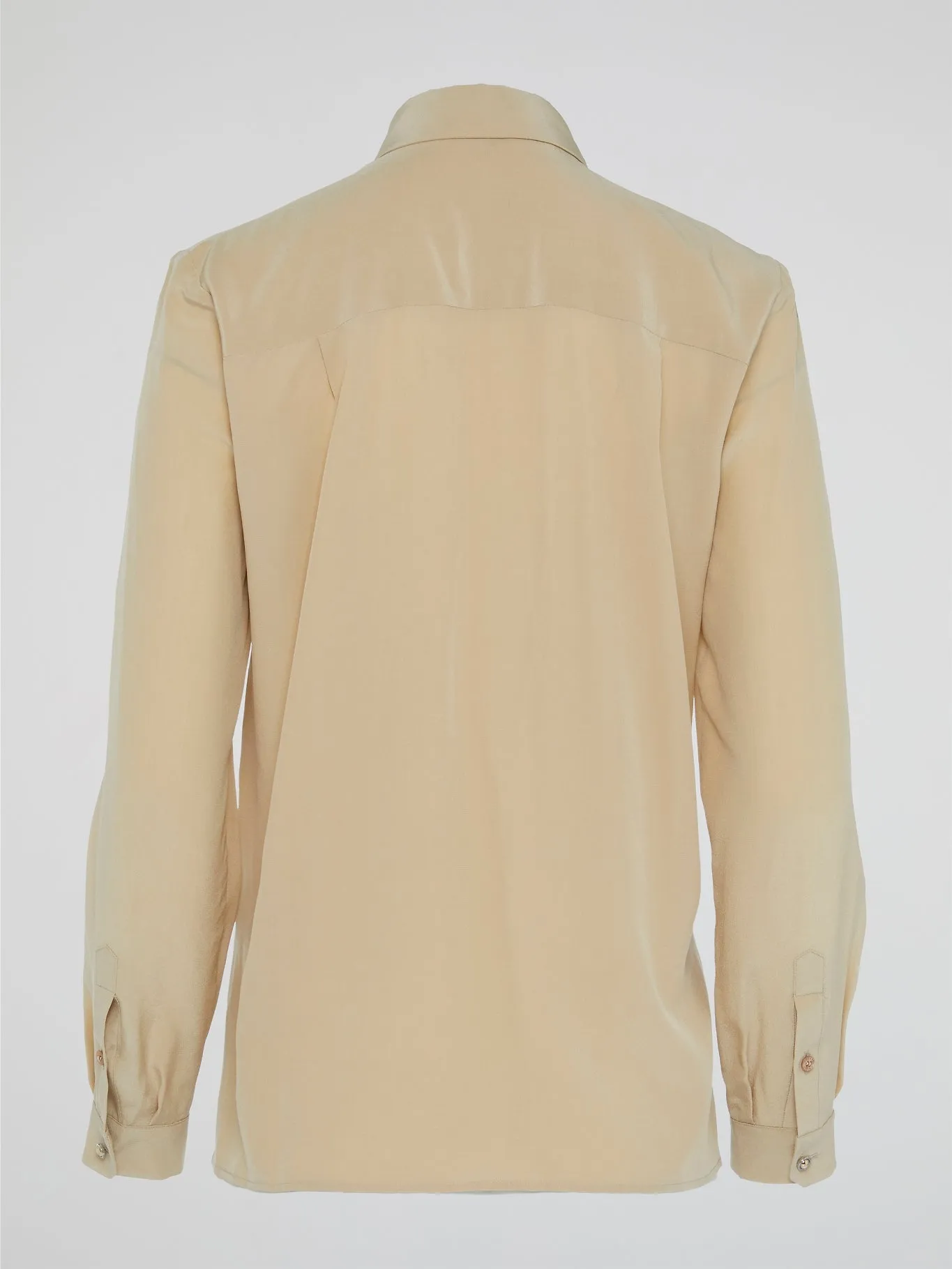 Beige Lace Up Blouse