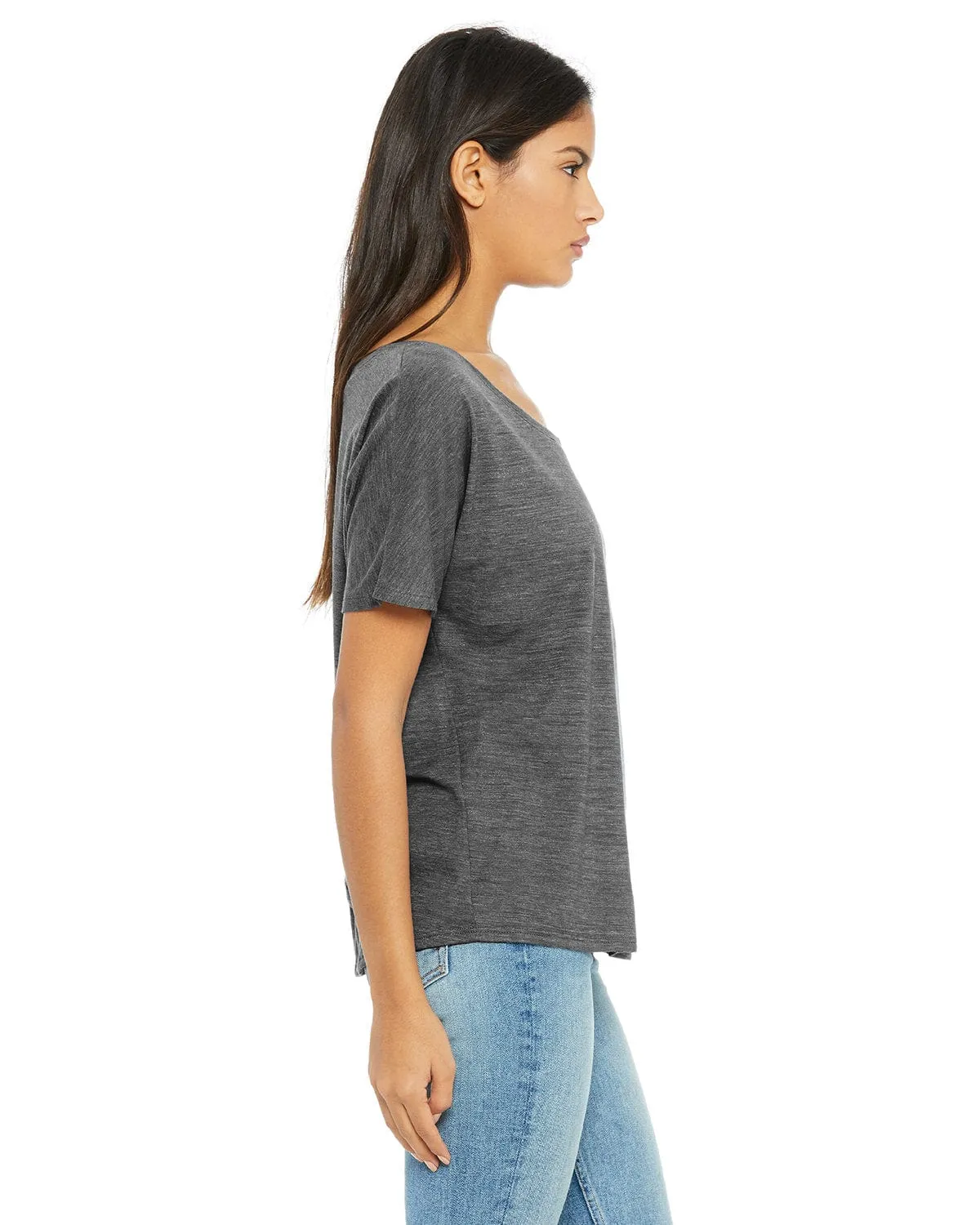 Bella Canvas Ladies Slouchy T-Shirt | Asphalt Slub