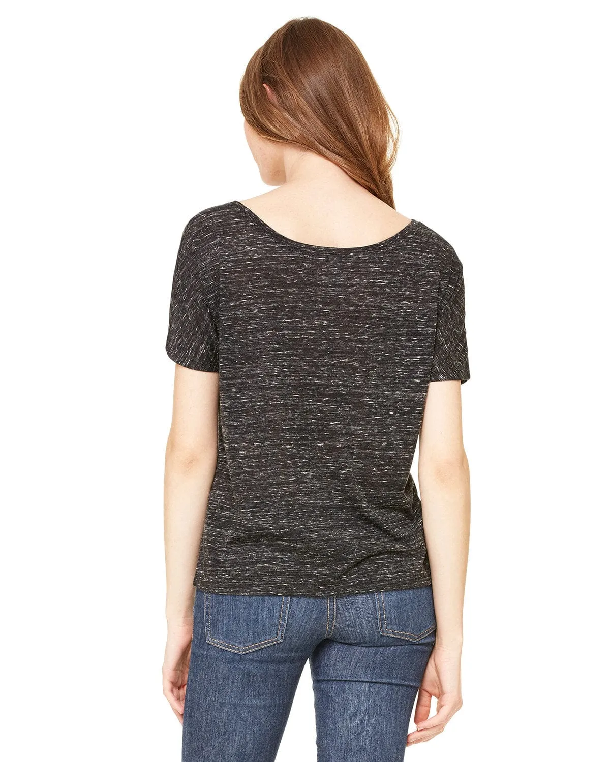 Bella Canvas Ladies Slouchy T-Shirt | Black Marble