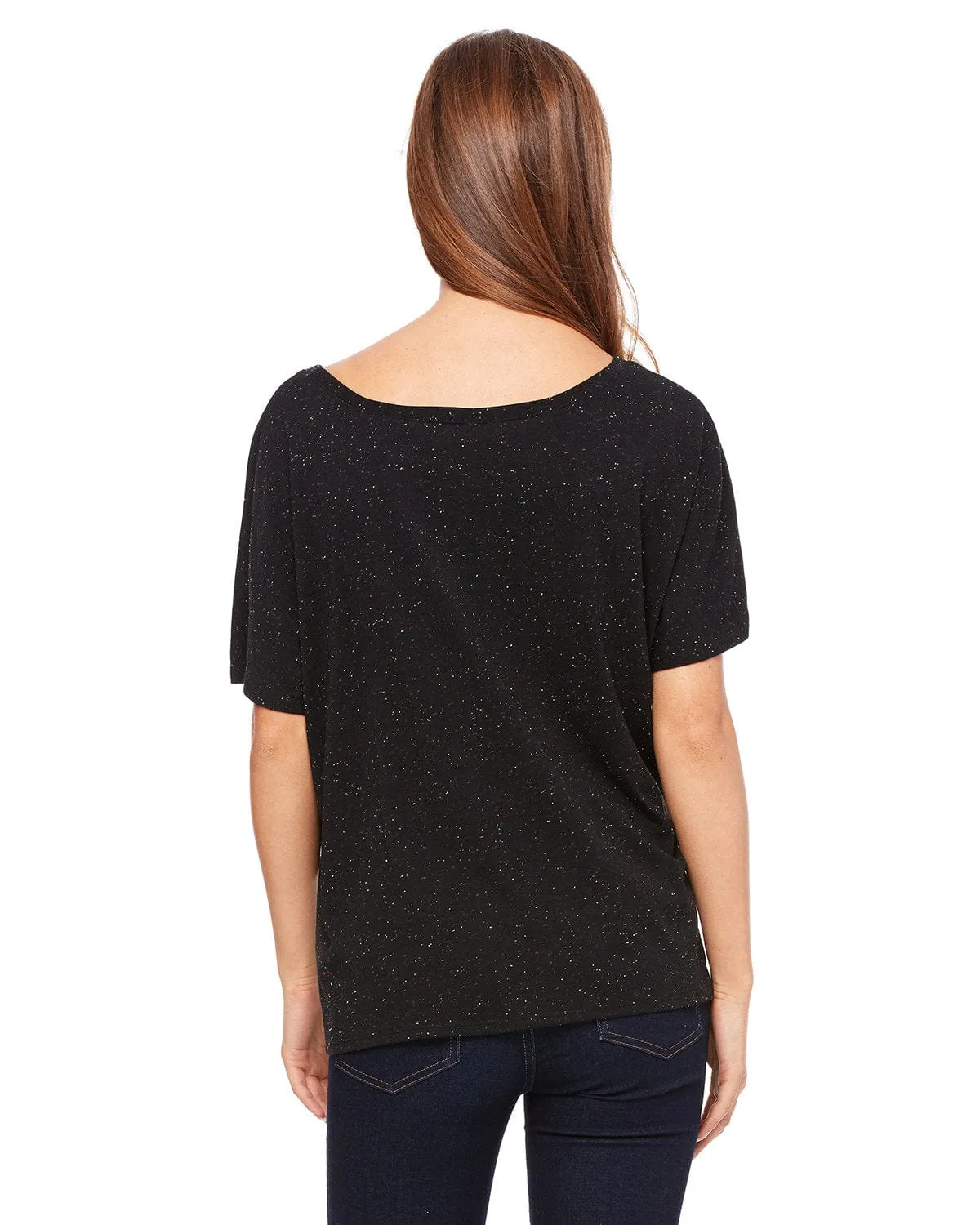 Bella Canvas Ladies Slouchy T-Shirt | Black Speckled