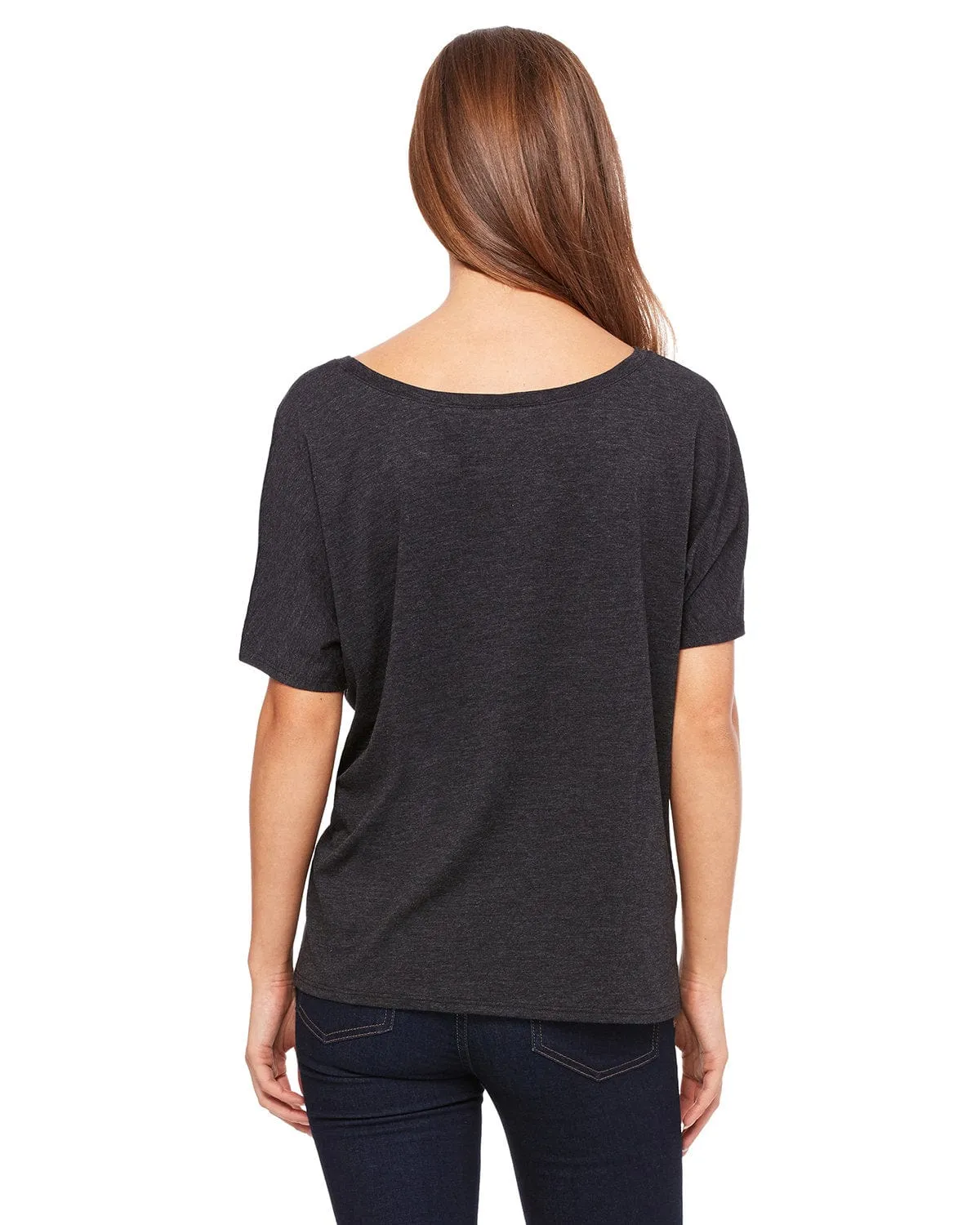 Bella Canvas Ladies Slouchy T-Shirt | Charcoal/ Bl Trb